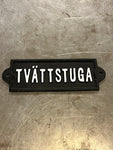 Gjutjärnsskylt Tvättstuga